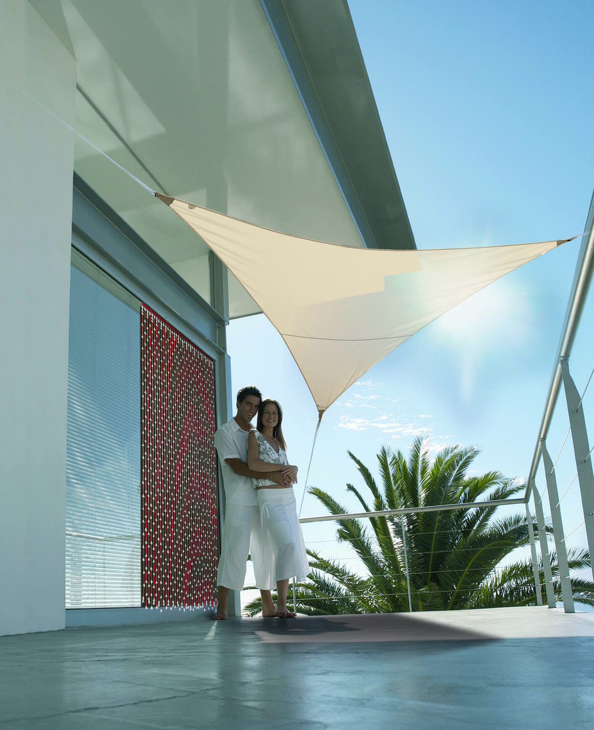 Voile d'ombrage triangulaire serenity  5m - sable - JARDILINE