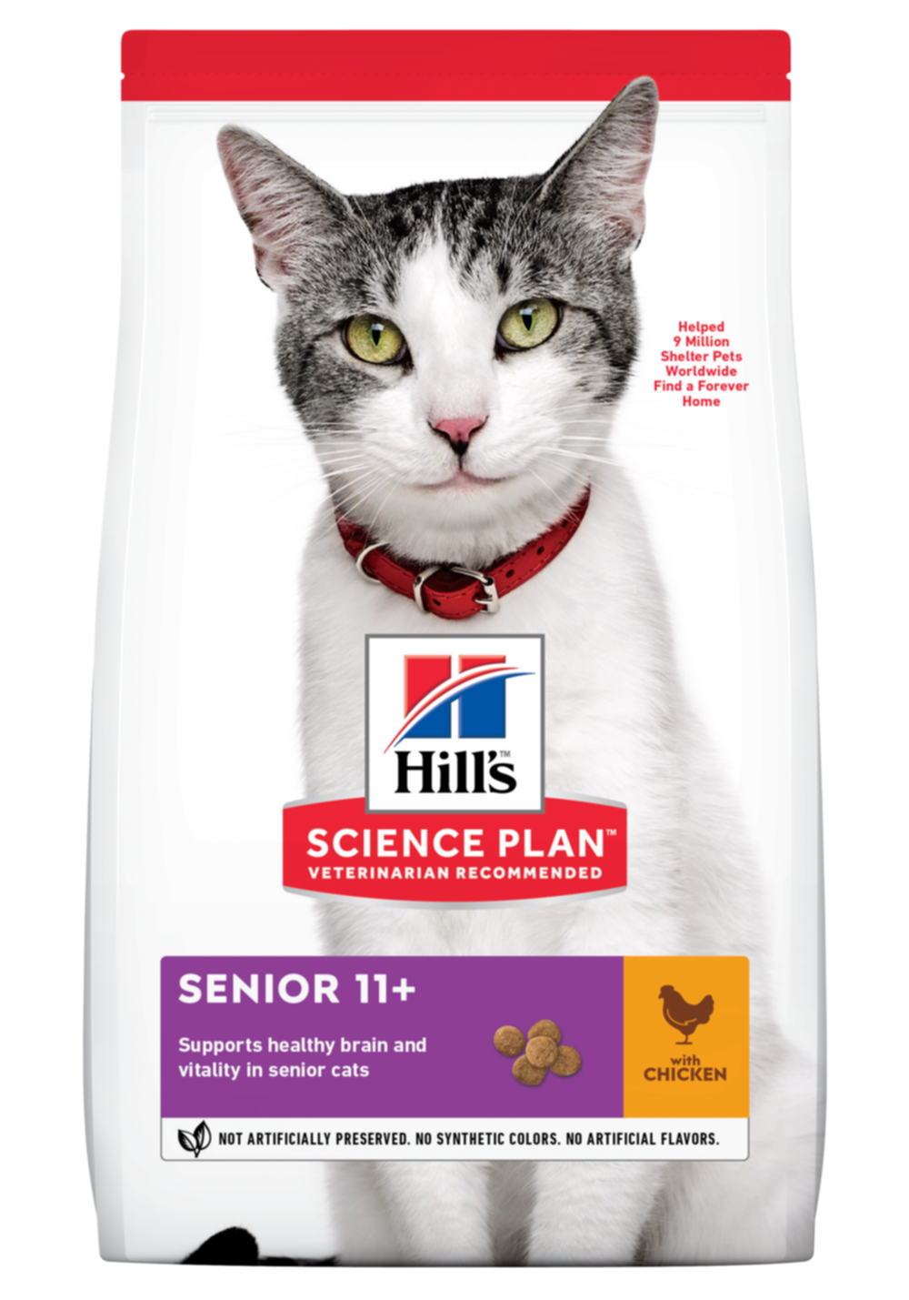 Croquettes chat Senior 11+ poulet 1,5kg - HILL'S SCIENCE PLAN