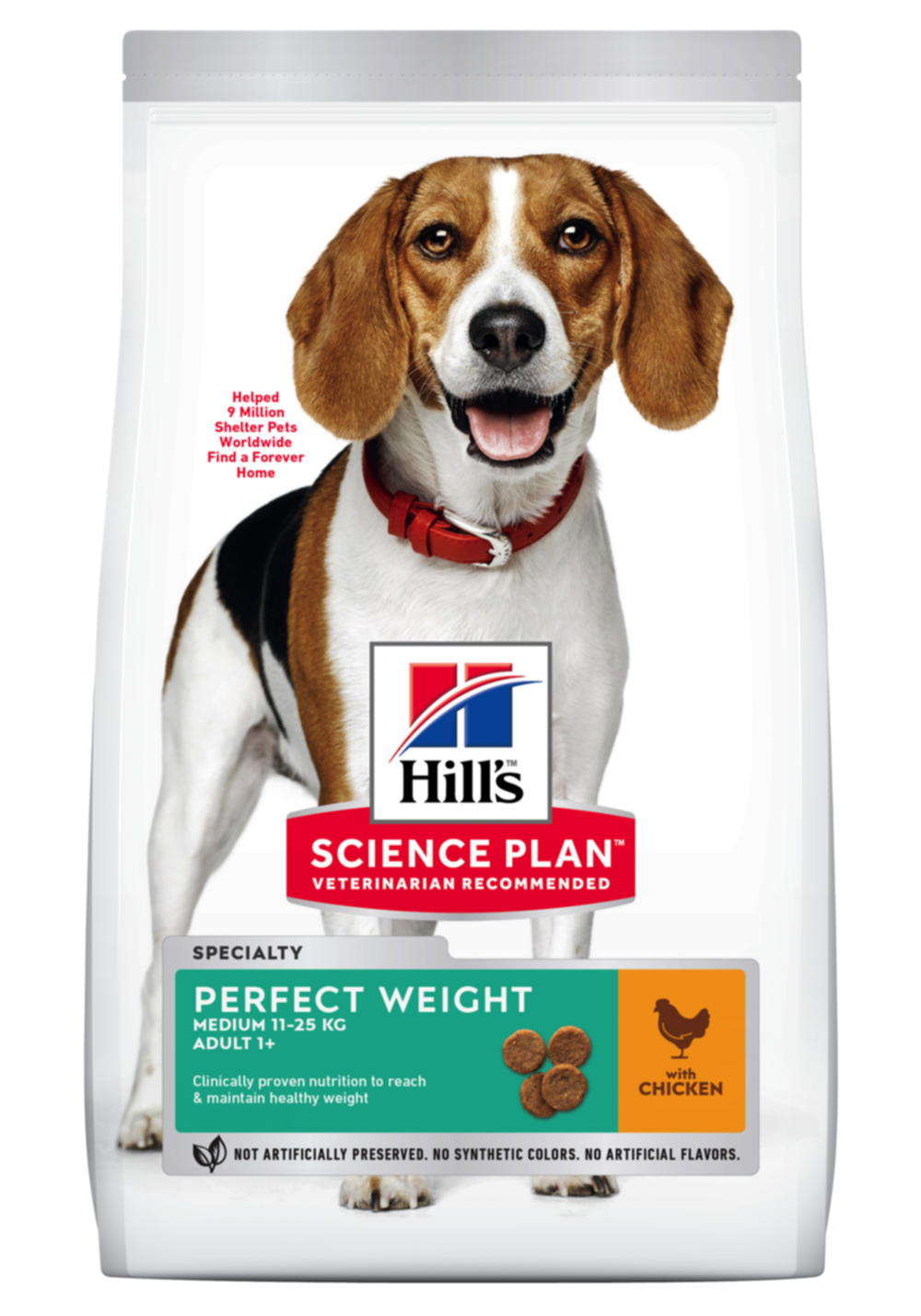 Croquettes chien Perfect Weight poulet 2kg - HILL'S SCIENCE PLAN