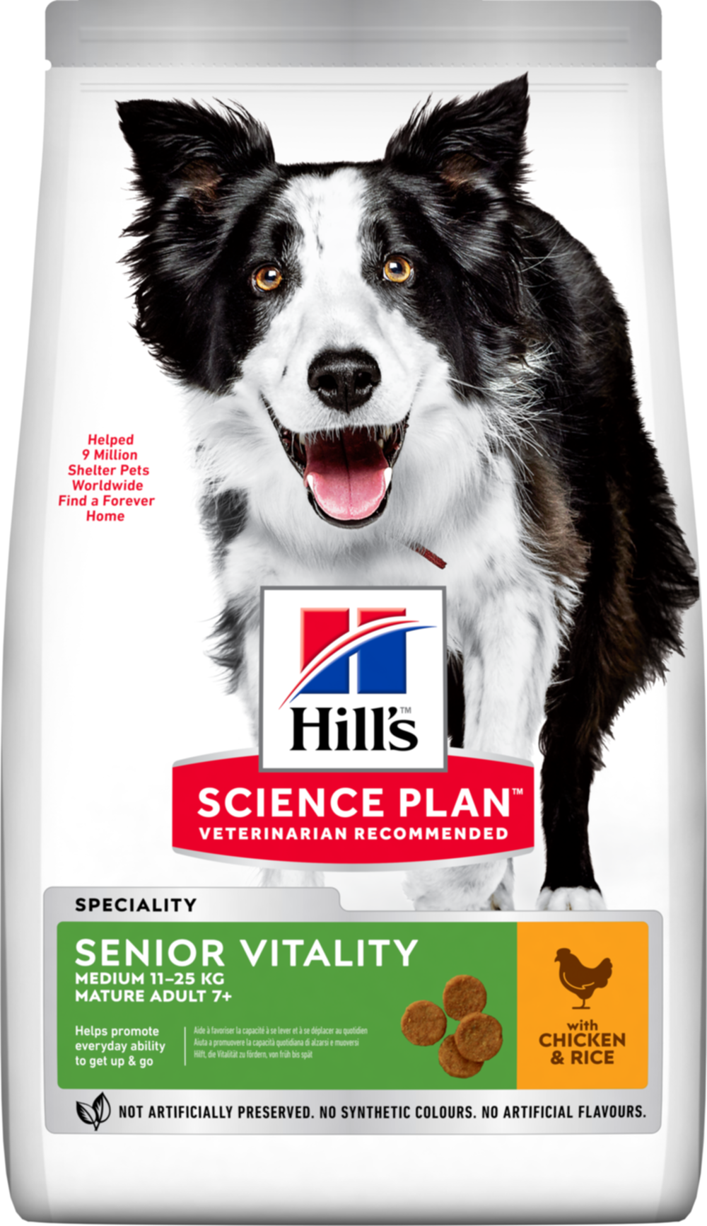 Croquettes chien Mature 7+ Medium Senior Vitality poulet/riz 12kg - HILL'S SCIENCE PLAN