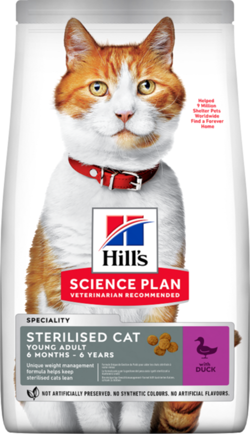 Croquettes chat stérilisé Canard 3kg - HILL'S SCIENCE PLAN