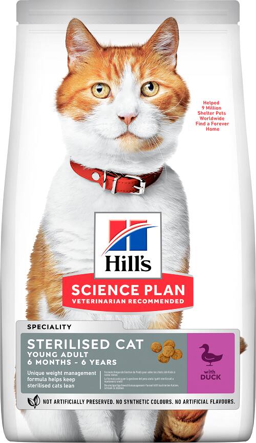 Croquettes chat stérilisé Canard 7kg - HILL'S SCIENCE PLAN