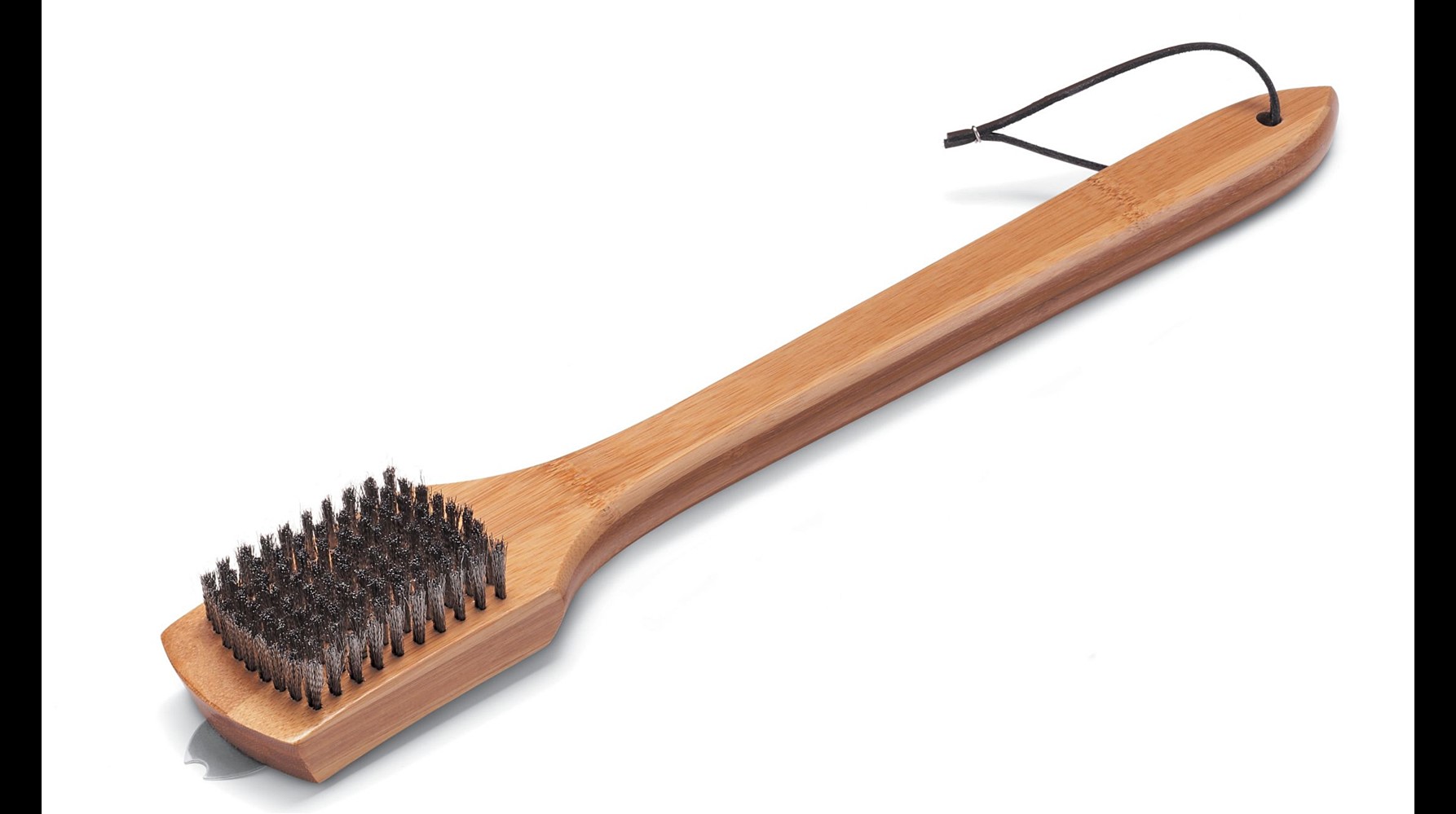 Grande brosse avec manche en bois et grattoir en métal - WEBER