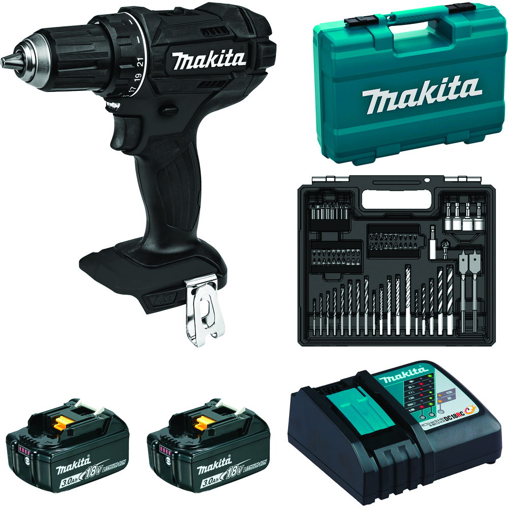 Perceuse-visseuse DDF482FX1B + 2 batteries 18V 3Ah - MAKITA