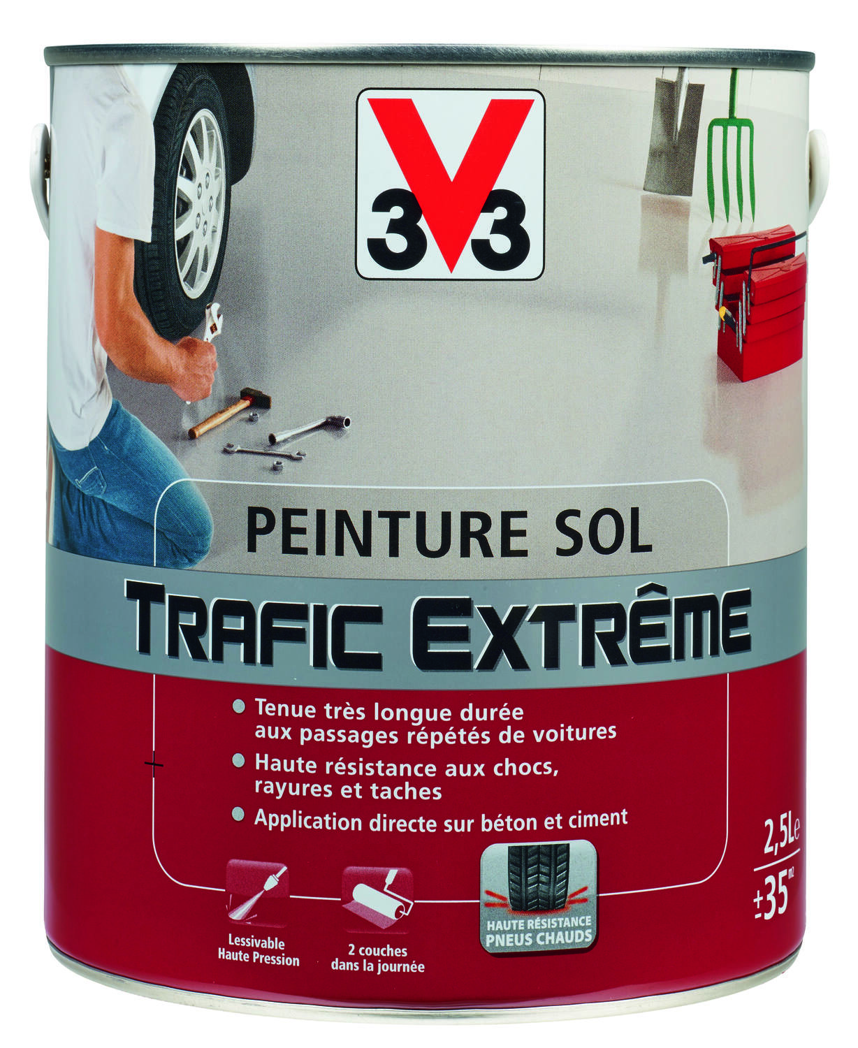 Peinture sol trafic extrême satin 2,5L Gris foncé - V33