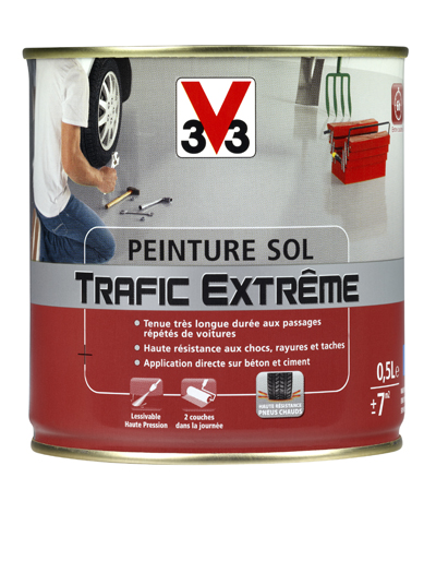 Peinture sol trafic extrême satin 0,5LGris clair - V33