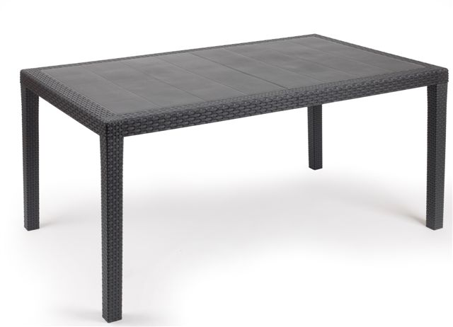 Table de jardin Prince 150x90 cm - 4 personnes - gris - IPAE PROGARDEN
