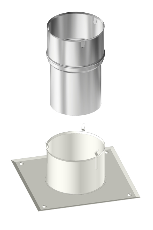 kit jonction tuyau poêle blanc 150/150 25x25 - DIXNEUF