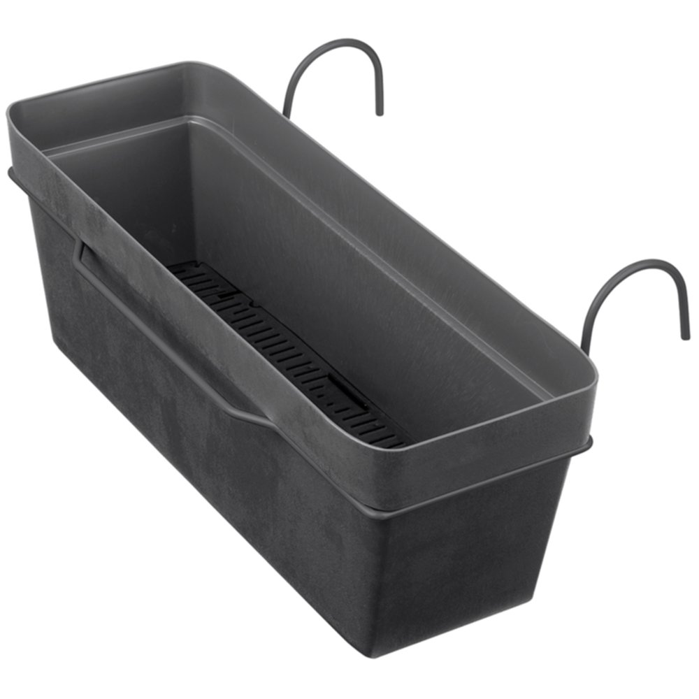 Jardinière Like R anthracite avec réserve d'eau 19x30x49cm