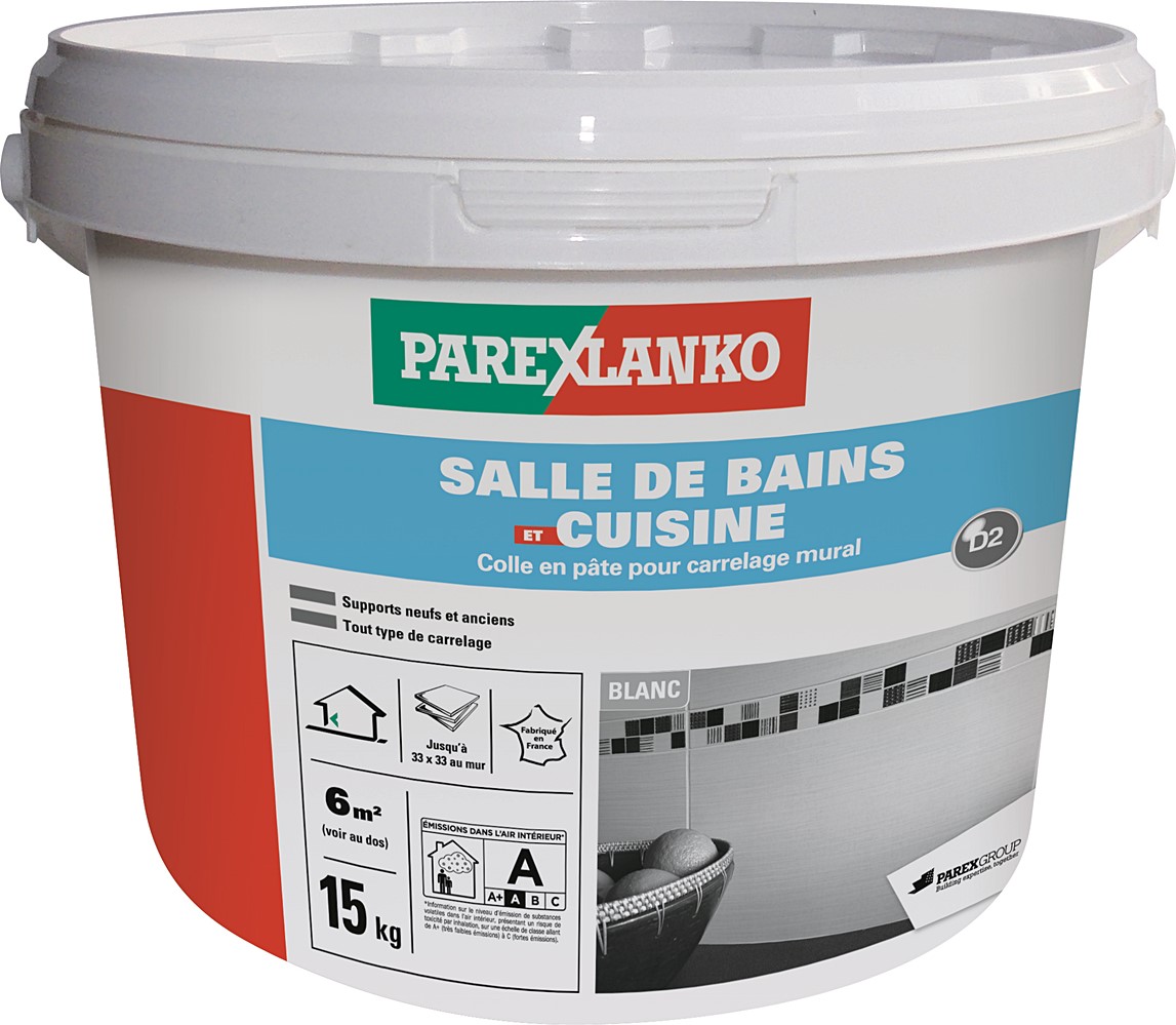 Colle carrelage en pâte salle de bain & cuisine 15 kg - PAREXLANKO