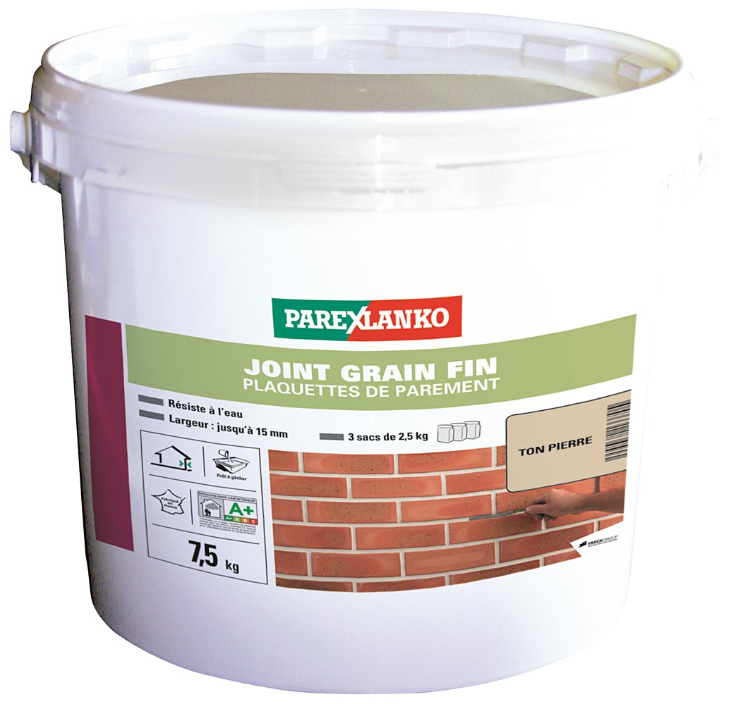 Joint grain fin plaquettes de parement ton pierre 7,5kg - PAREXLANKO