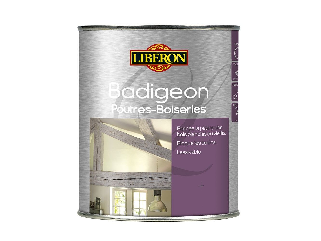 Badigeon poutres et boiseries mat 1L - Gris zinc - V33