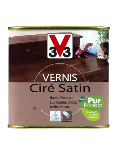 Vernis intérieur ciré satin 0.5L - Chêne foncé - V33