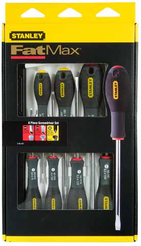 Tournevis électricien + mécanicien + phillips, jeu de 8 pcs - STANLEY FATMAX