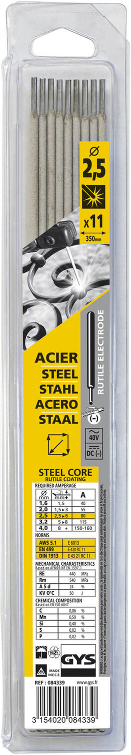 9 électrodes acier 3.2