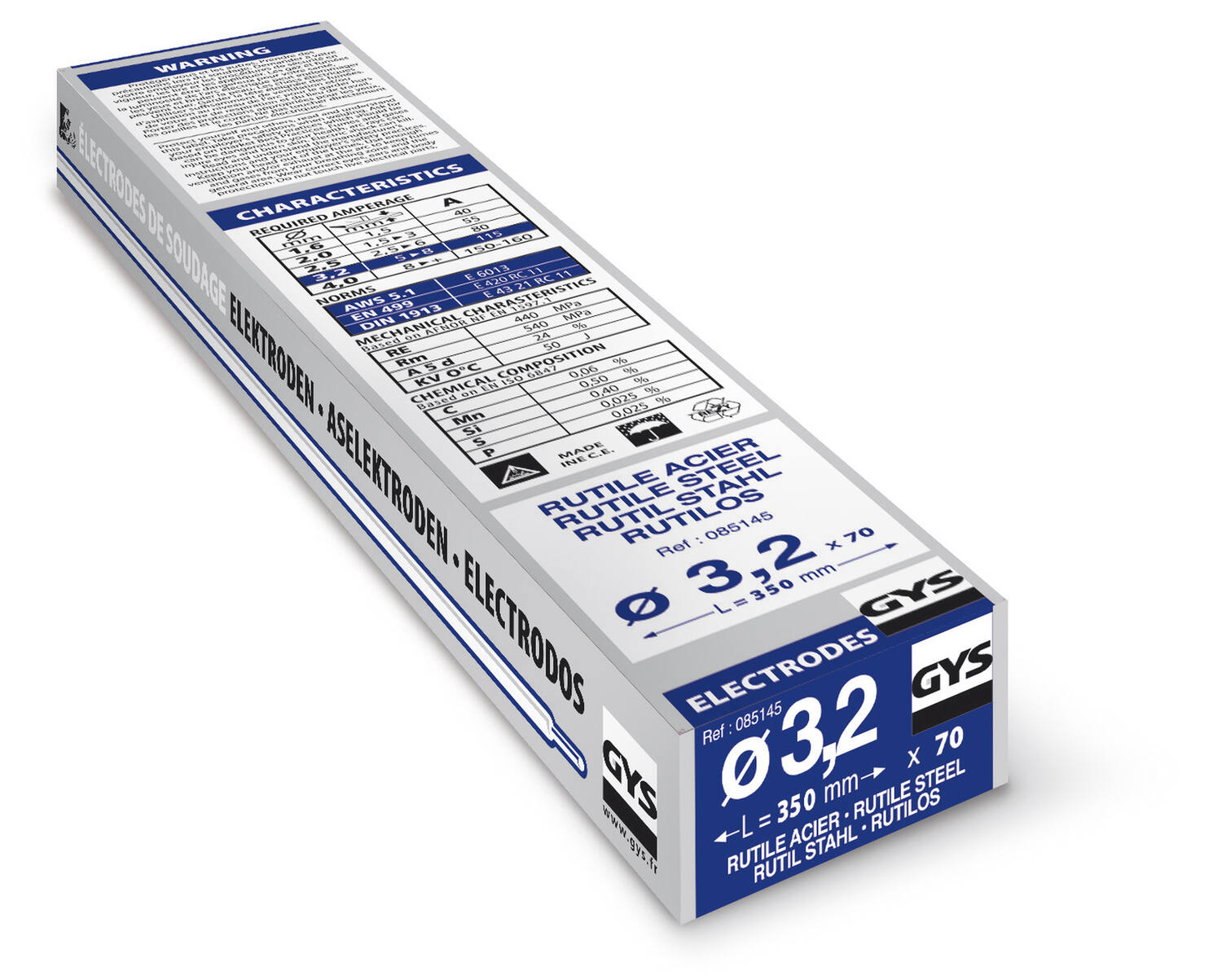 70 électrodes acier diam. 3.2