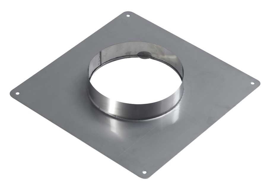 Plaque d'étanchéité inox 350x350 Ø155mm - TEN