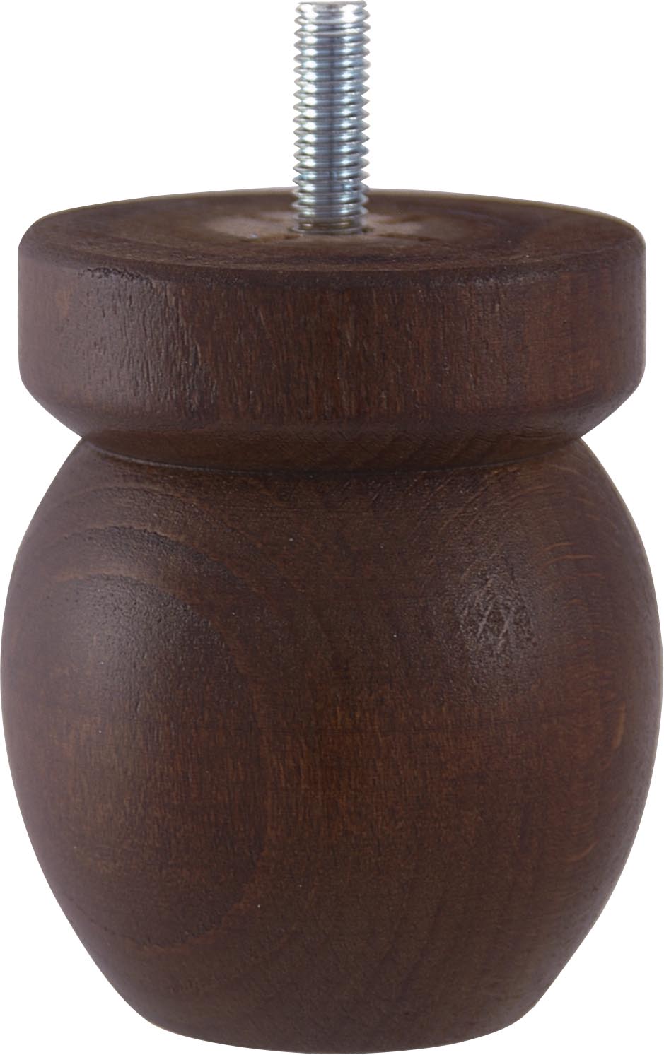 Pied de lit boule collerette noyer h80 Ø68 mm - EVOLUDIS