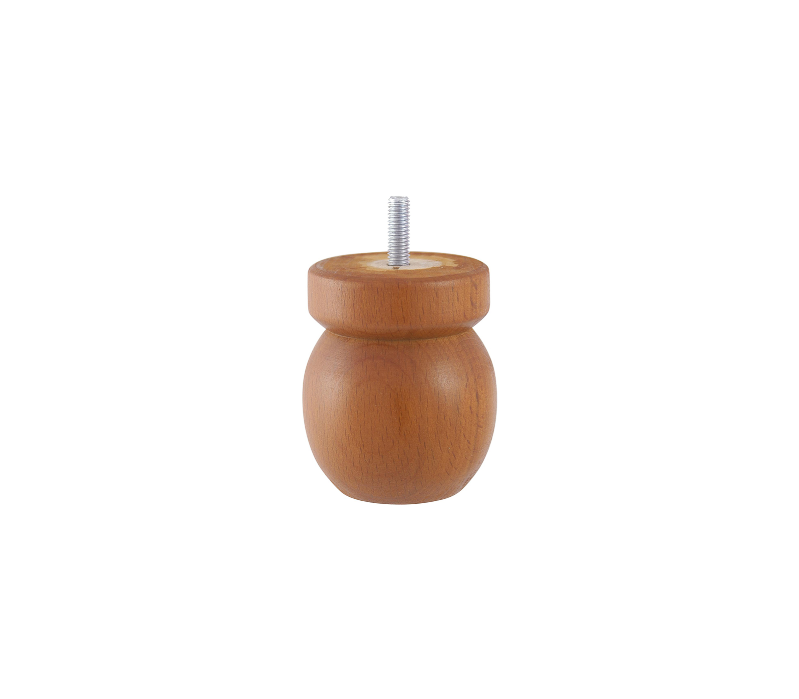 Pied de lit boule collerette merisier H.80 68 mm - EVOLUDIS