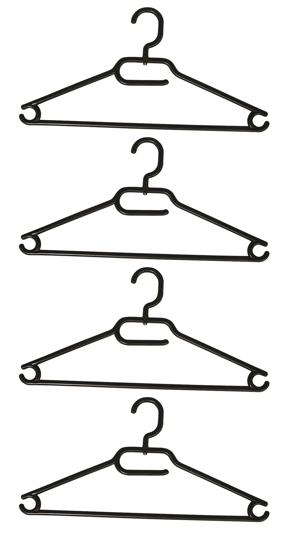 Lot de 4 cintres plastique noir