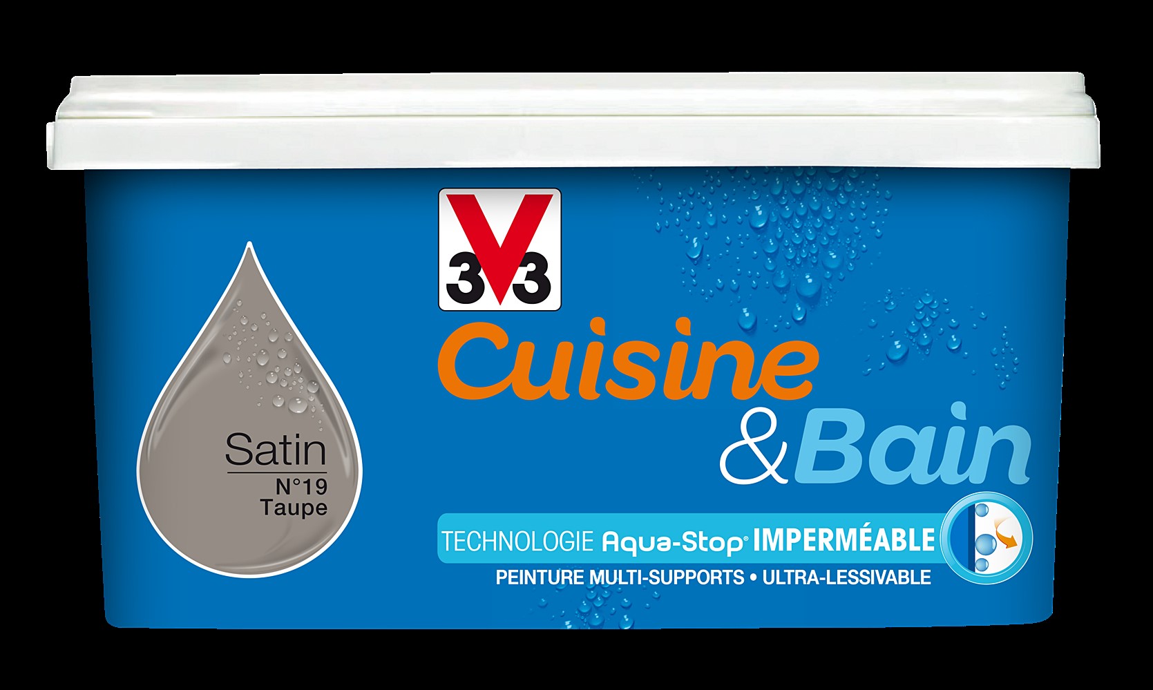 Peinture Acrylique monocouche CUISINE& BAIN Satin 2 L Taupe