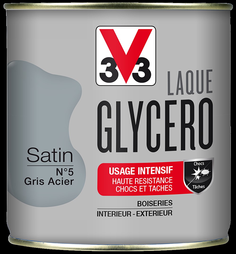laque glycero satin 0,5L gris acier - V33