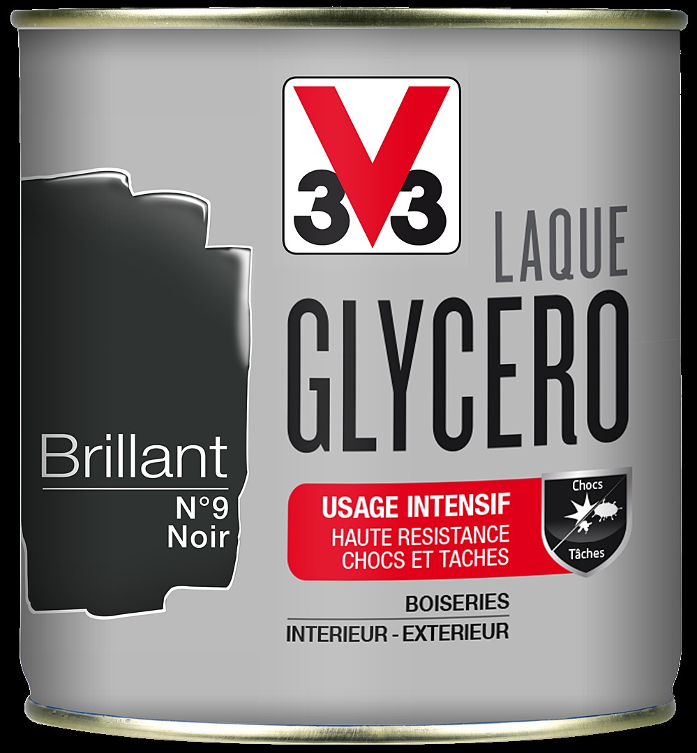 laque glycero brillante 0,5L noir - V33