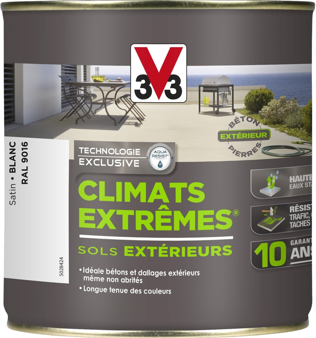 Peinture Sols Extérieurs Climats Extrêmes Satin Carbone 0.5 L - V33