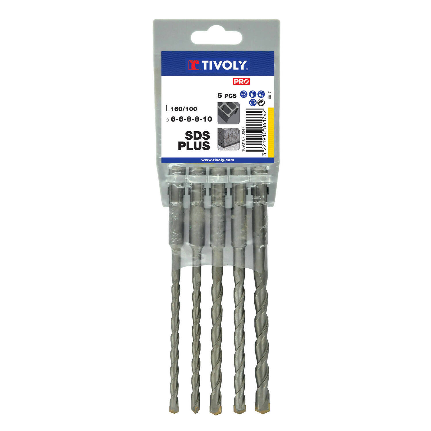 Coffret 5 forets SDS + L160 mm - TIVOLY