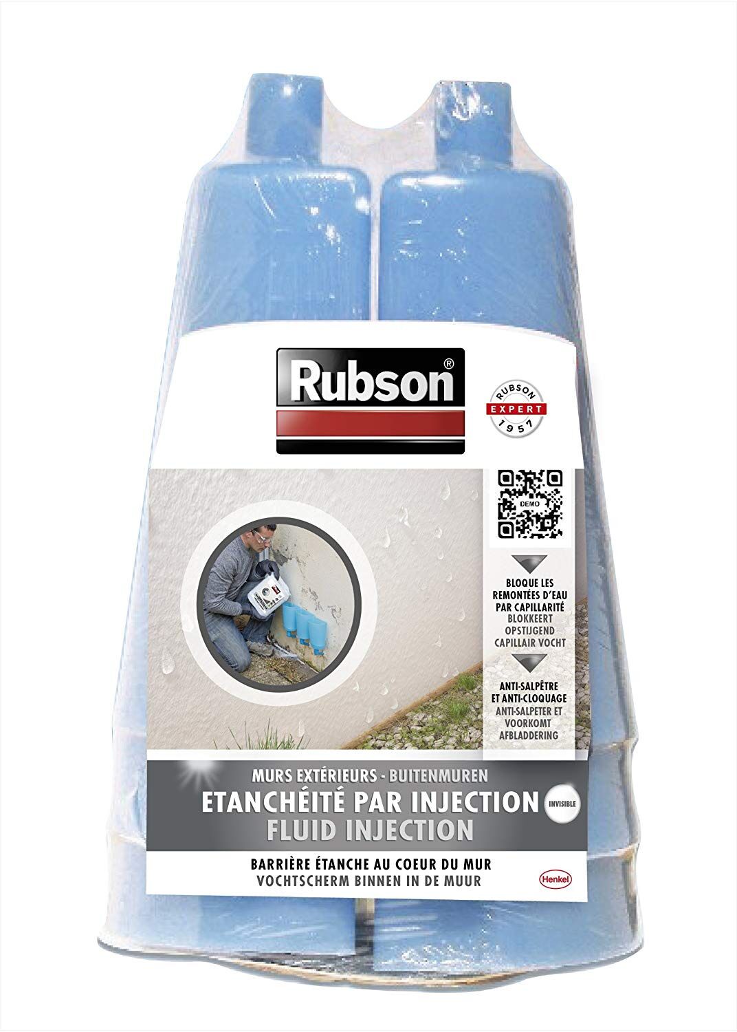 RUBSON Etanchéité par Injection Kit 6 vases + 6 injecteurs
