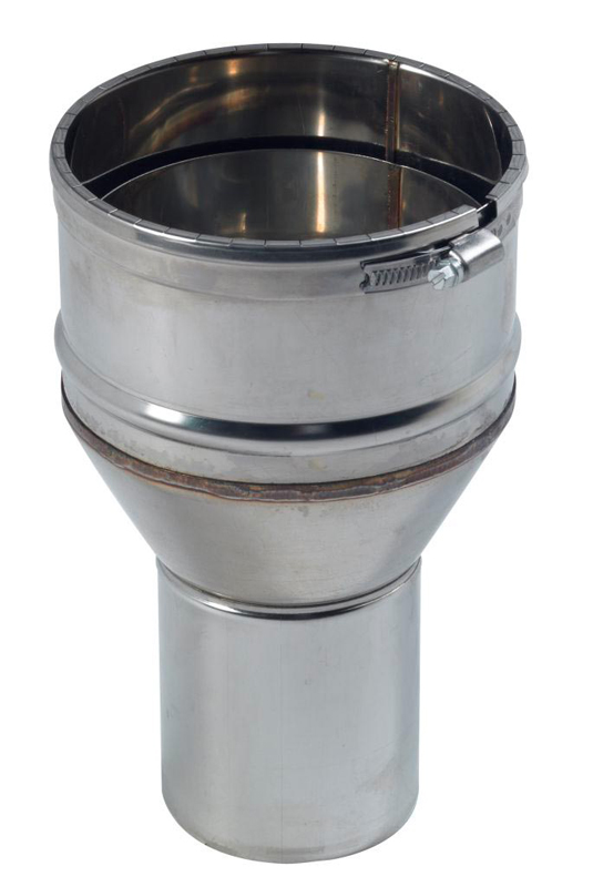 Raccord inox poêle-Tubage flexible 80x80-86 - TEN