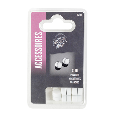 10 punaises magnétiques blanches