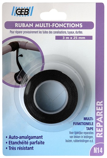 Ruban multifonction 25 mm x 3 m sous blister - GEB 