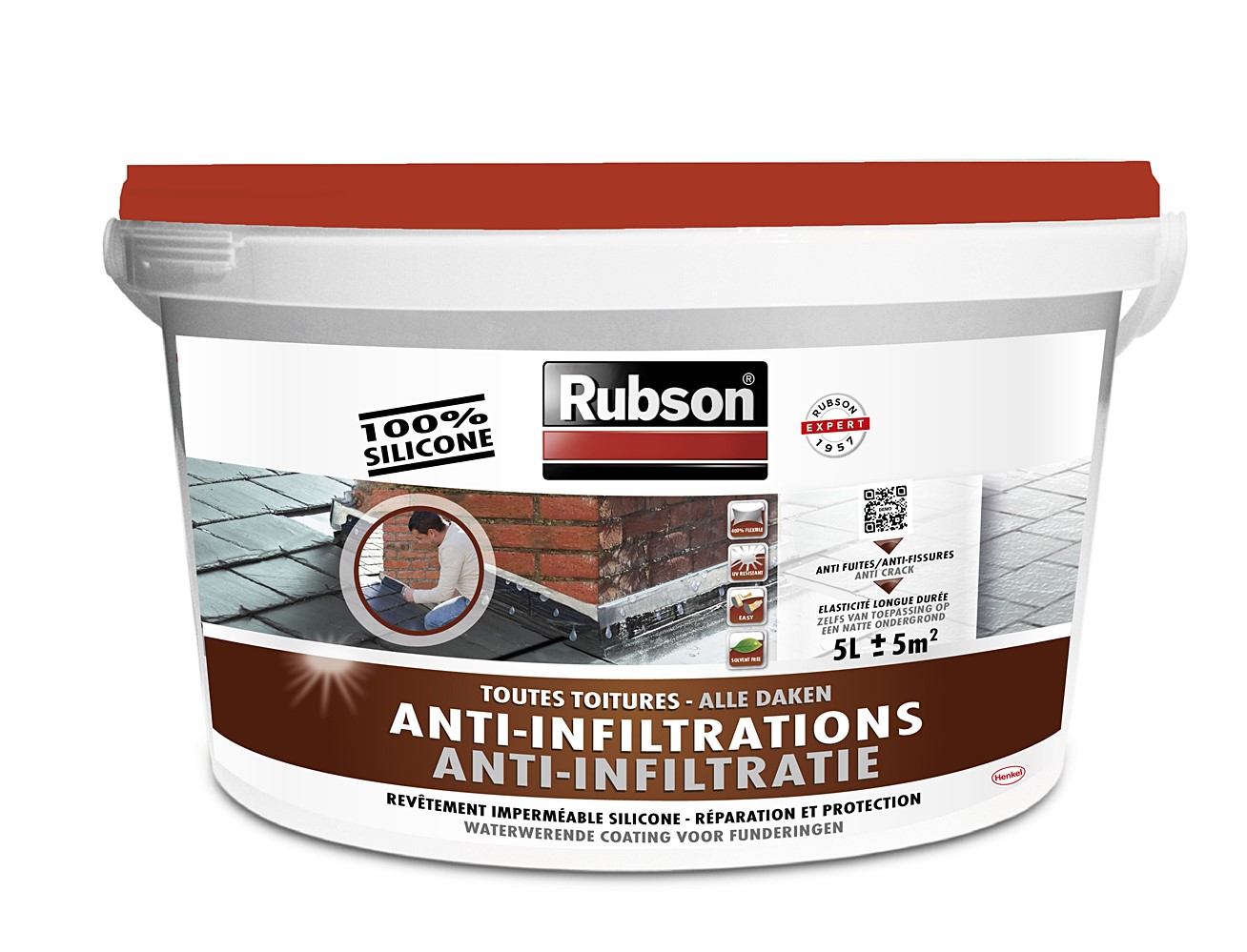 RUBSON Toitures Anti-infiltrations Terre Cuite Seau 5kg