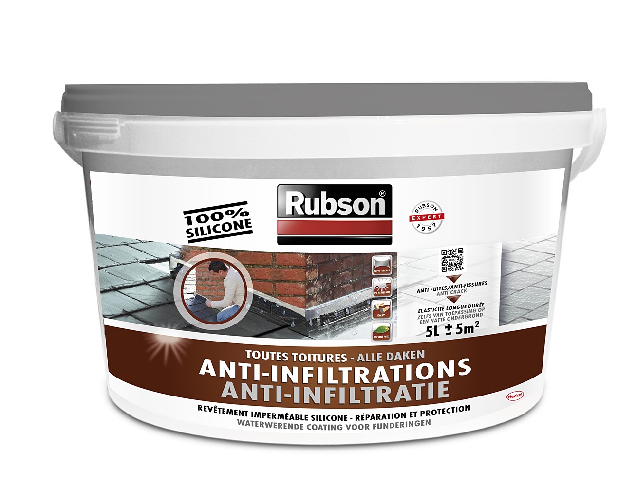 RUBSON Toitures Anti-infiltrations Gris Seau 5kg