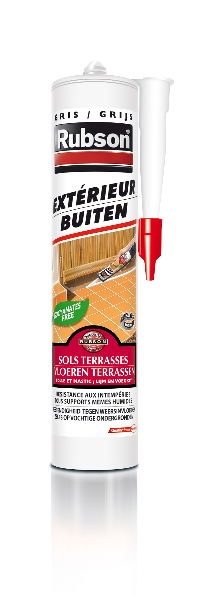 Mastic Gris pour Extérieur 280ml - RUBSON