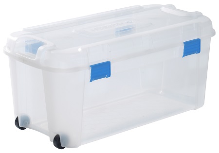 Malle de rangement totem 80l avec 2 roulettes - polypropylène - dimensions :  79,5 x 39,5 x 37,1 cm - ALLIBERT