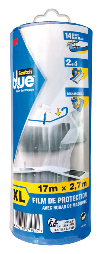Bâche pré-adhésivée en dévidoir XL 17x2,7m - SCOTCHBLUE™