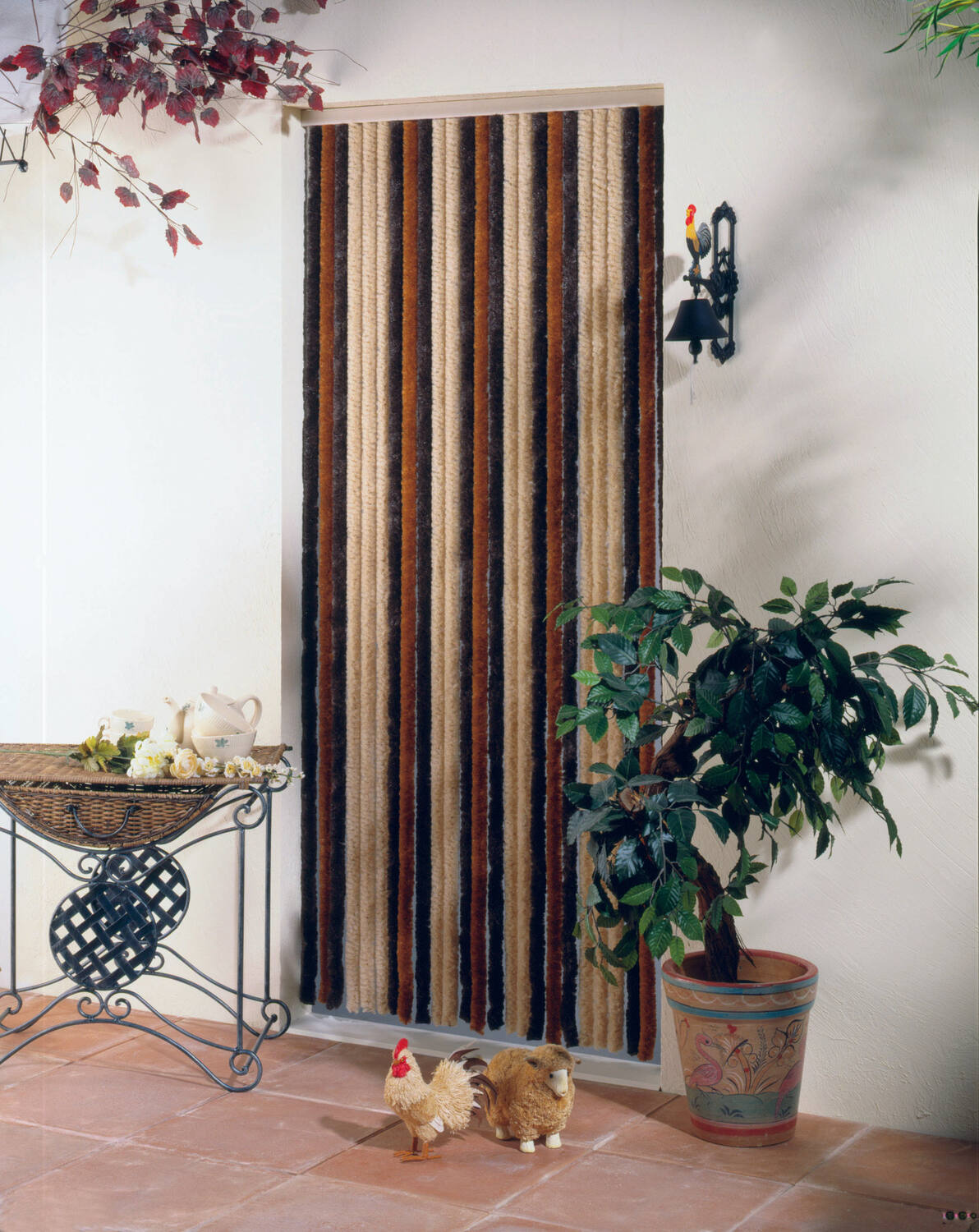 rideau de porte florence c101 - bronze brun beige 90 x 220 - MOREL