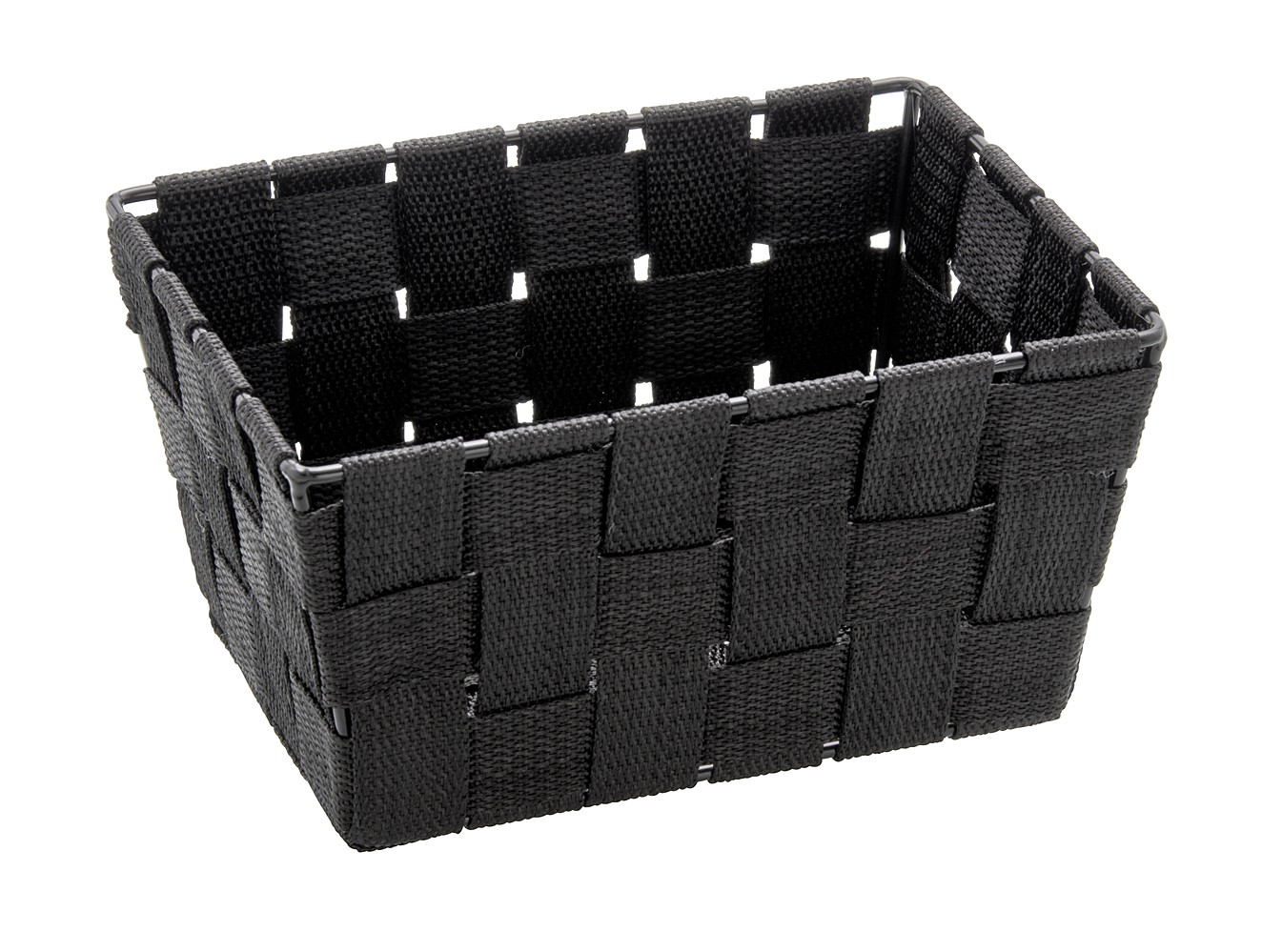 Corbeille de salle de bain Adria noire 19x14x9 cm - WENKO