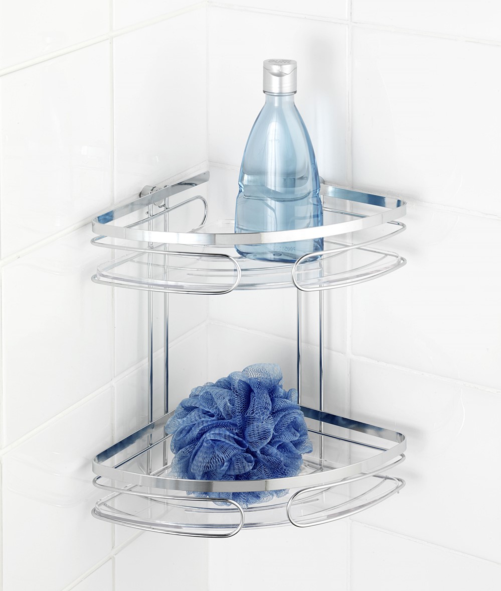 Etagère d'angle Premium inox acier 2 niveaux - WENKO