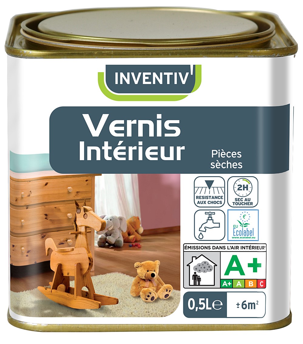 Vernis boiseries intérieures 0,5 L chêne doré - INVENTIV