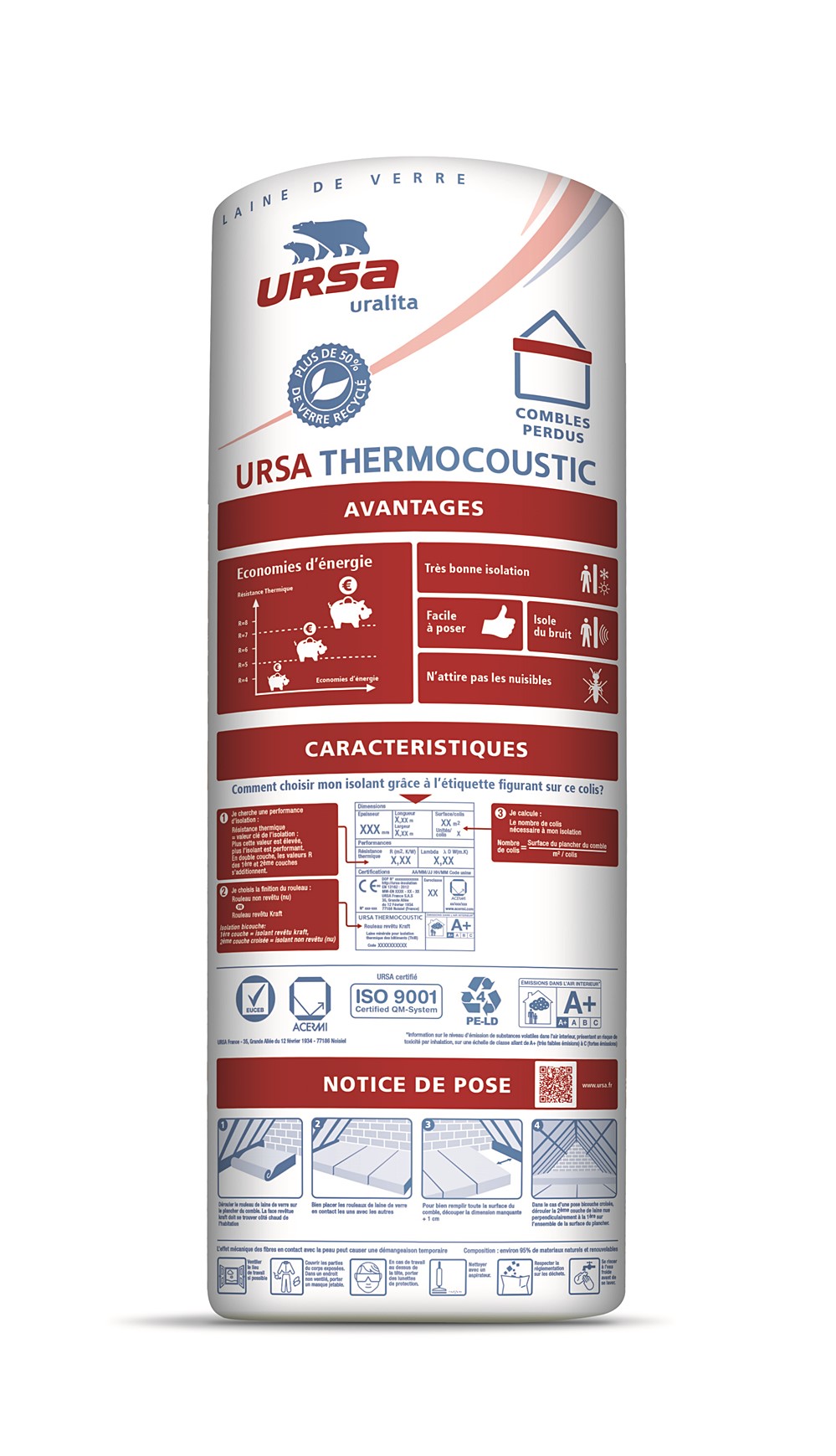 THERMOCOUSTIC 40 RP (18x1) 2800x1200x280 - URSA