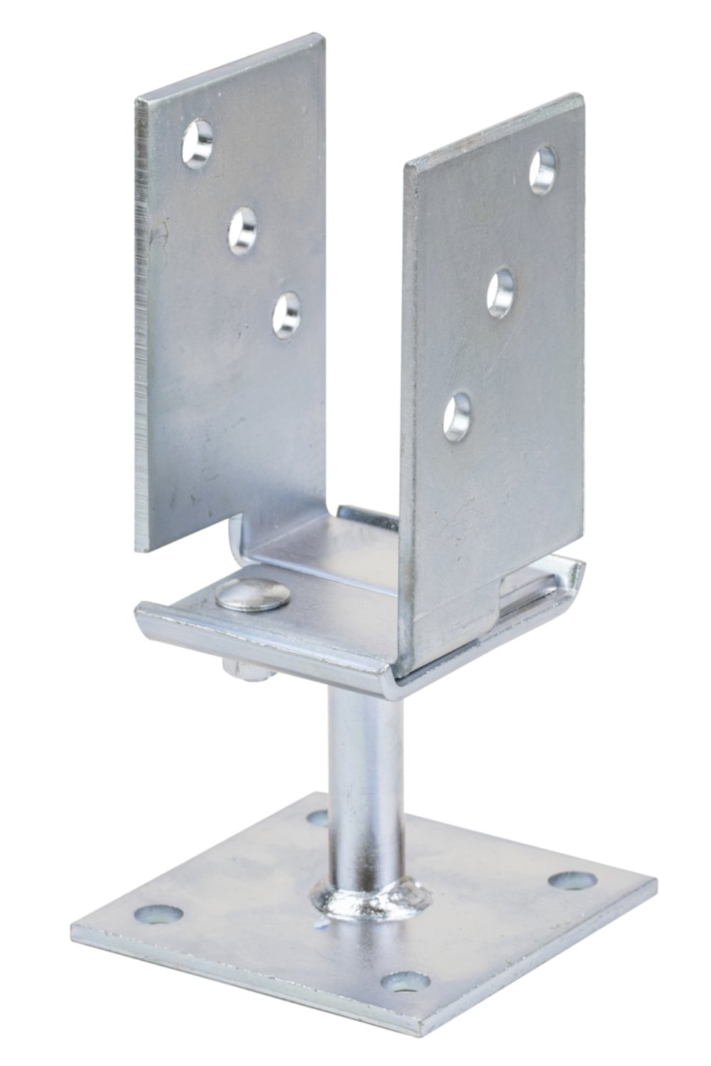 Ancre de poteau en U 71x100x5mm Ø11mm 10 trous - ALBERTS