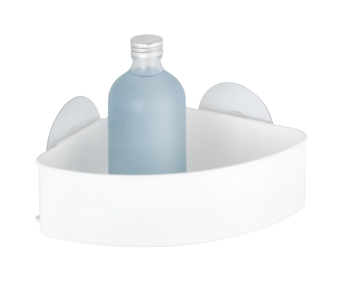 Etagère d'angle blanche pour douche Static-Loc Osimo - WENKO