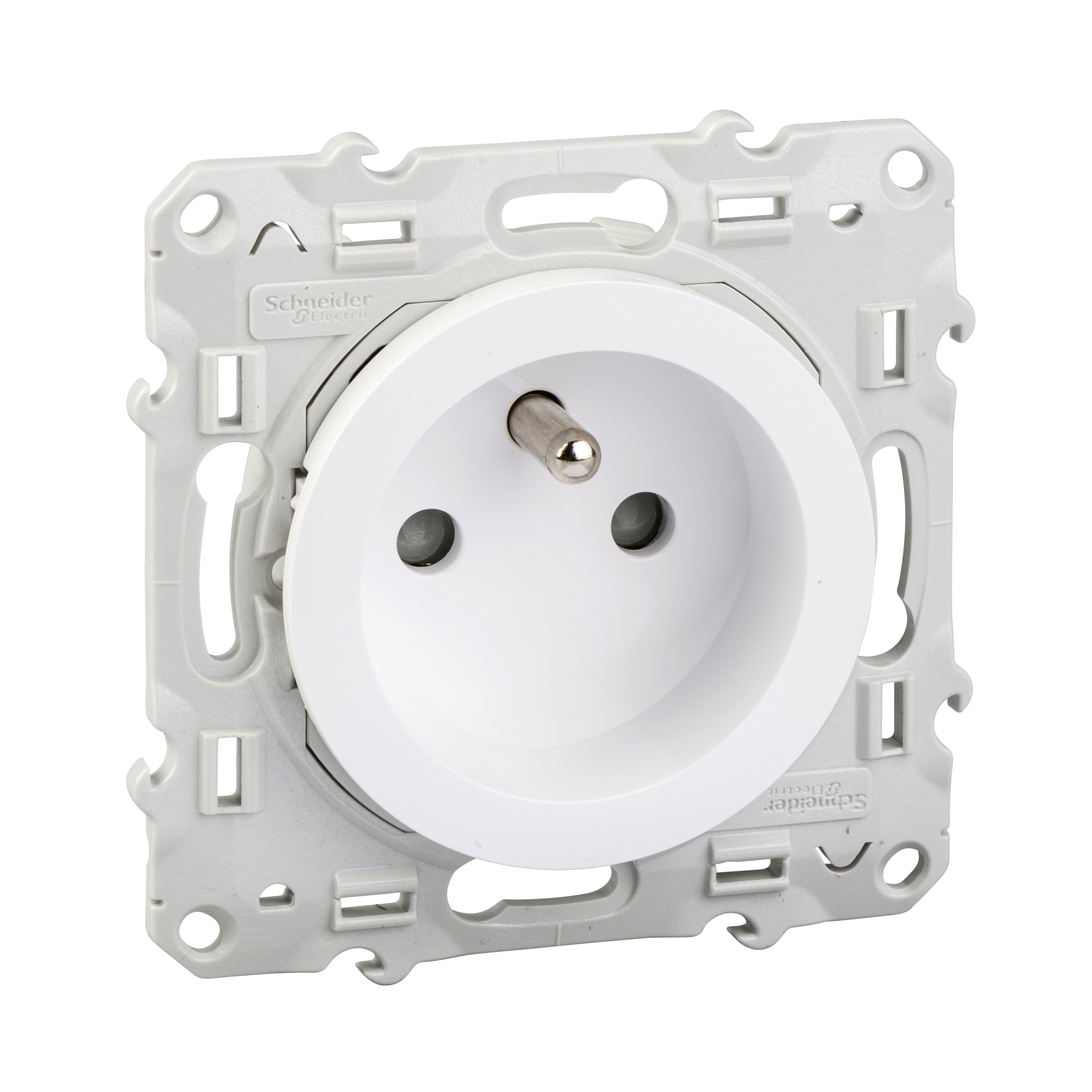 Prise 2 P+T Odace blanc - SCHNEIDER ELECTRIC