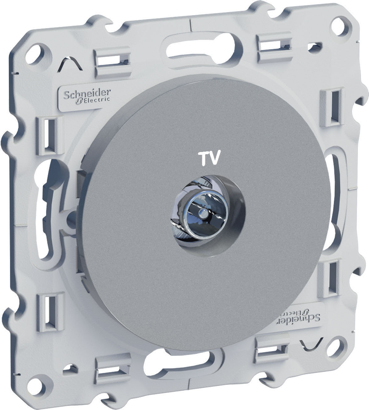 Prise TV simple Odace aluminium - SCHNEIDER ELECTRIC