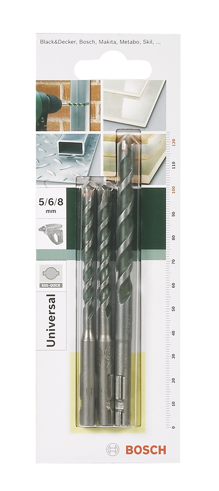 Set de Forets Polyvalents 3 pièces SDS-Quick - BOSCH