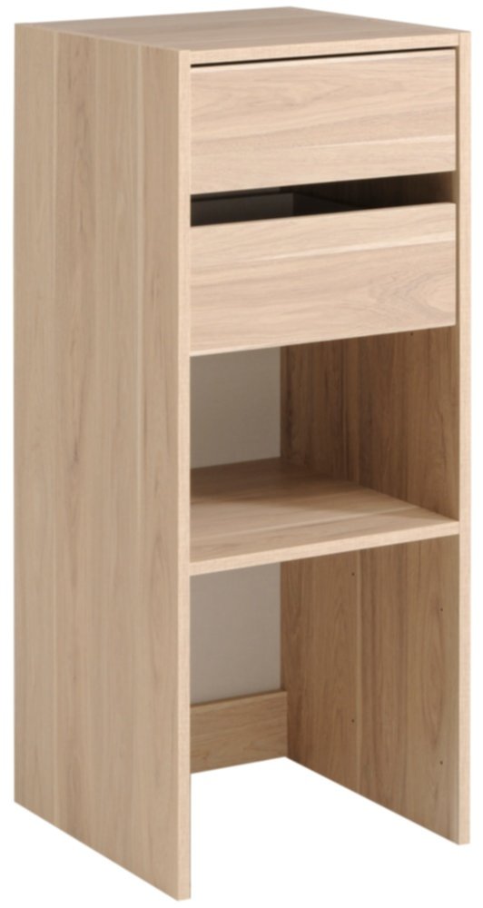 Dressing Easy Dress Colonne 2 tiroirs + étagère L40xH101xP40cm chêne