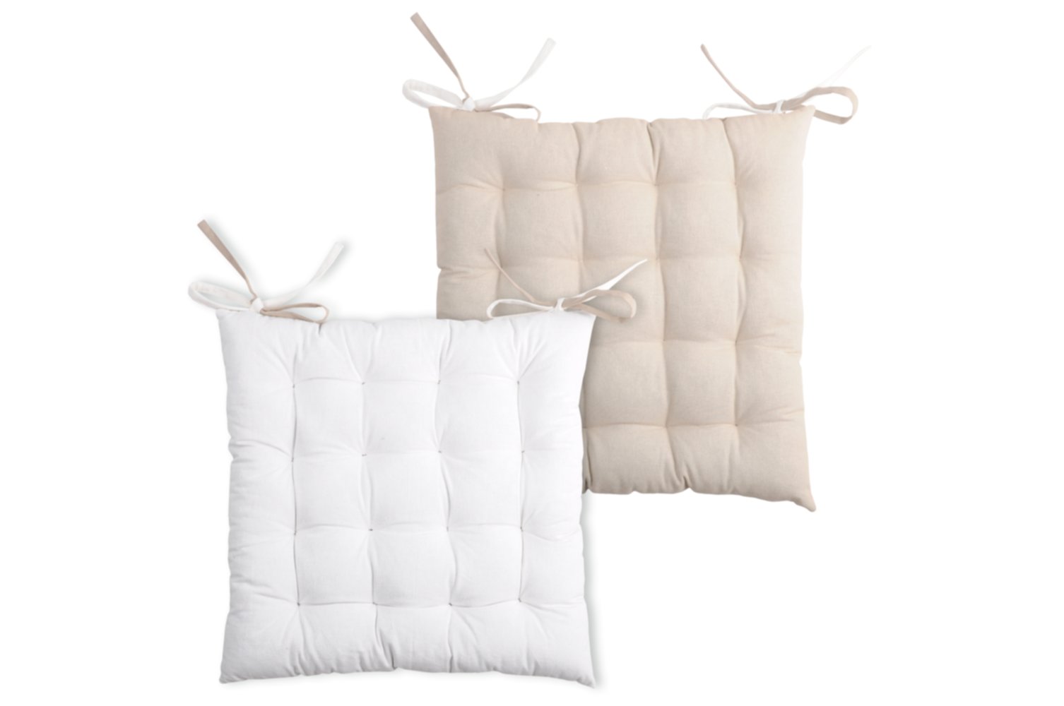 Assise matelassée Duo 40 x 40 cm beige/blanc - STOF